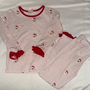 Cecil & Lou Girls Pajama Set Size 5 Red and White